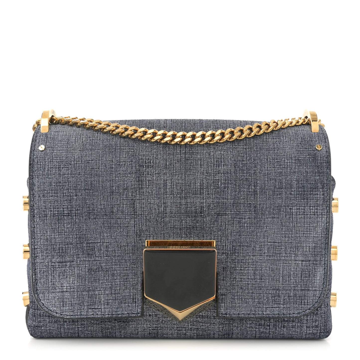 Denim Calfskin Lockett Petite Shoulder Bag Light Indigo