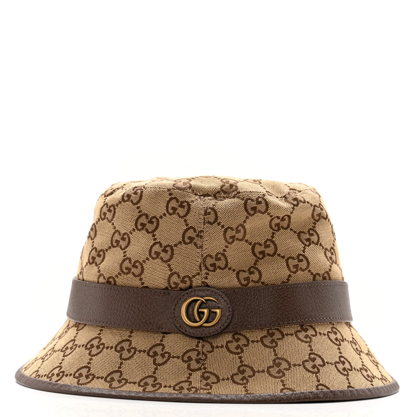 Monogram Textured Dollar Calfskin GG Jago Bucket Hat XL Cacao Beige