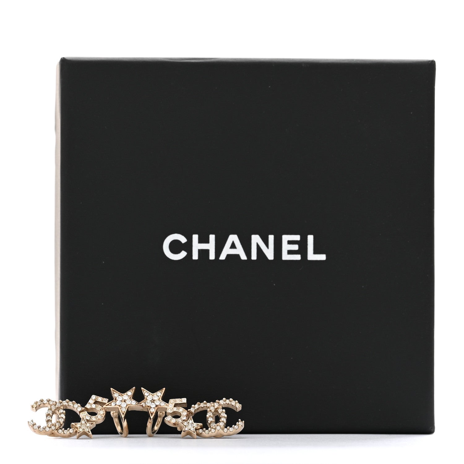 Chanel Crystal Star 5 CC Earrings Gold 5 of 5