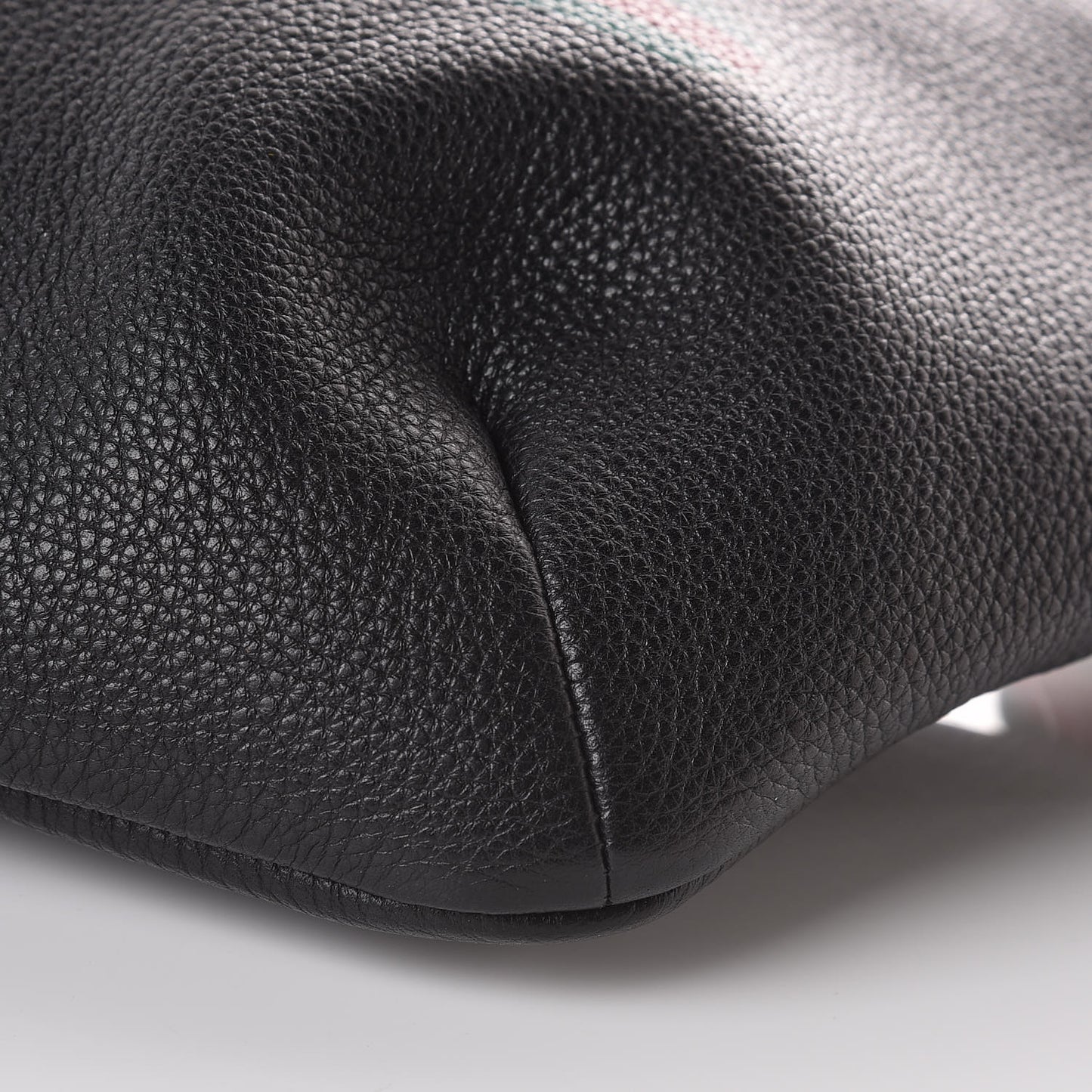 Grained Calfskin Logo Belt Bag Black