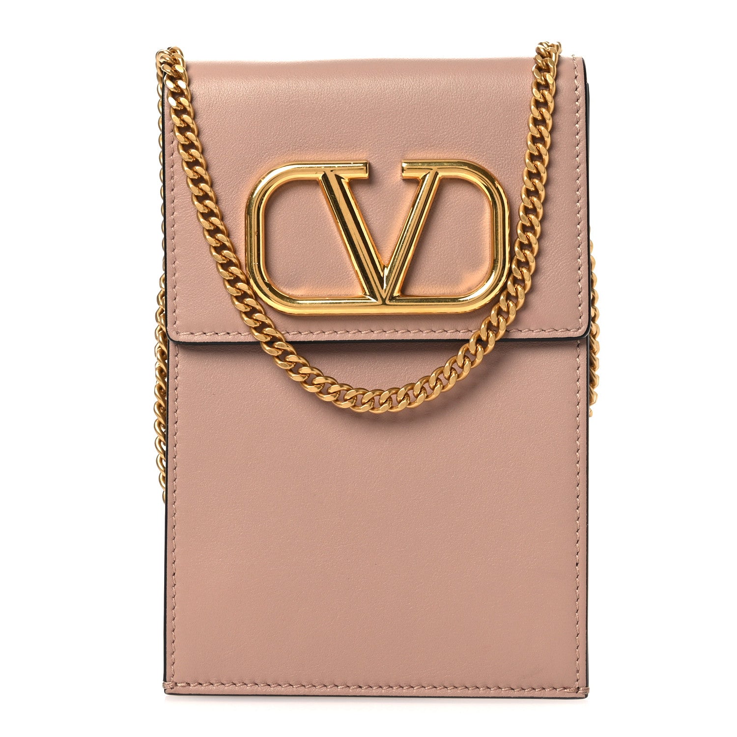 Valentino Garavani Calfskin Vlogo Phone Pouch Poudre 1 of 13