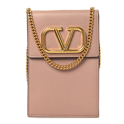 Valentino Garavani Calfskin Vlogo Phone Pouch Poudre 1 of 13