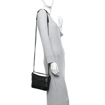 Chanel Aged Calfskin Quilted Small Gabrielle Hobo Black 2 of 10