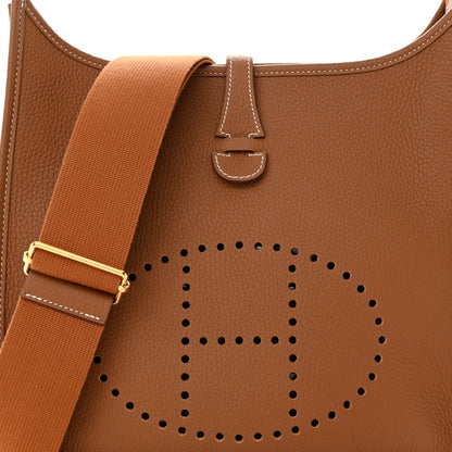 Hermes Taurillon Clemence Evelyne III PM Gold 8 of 11