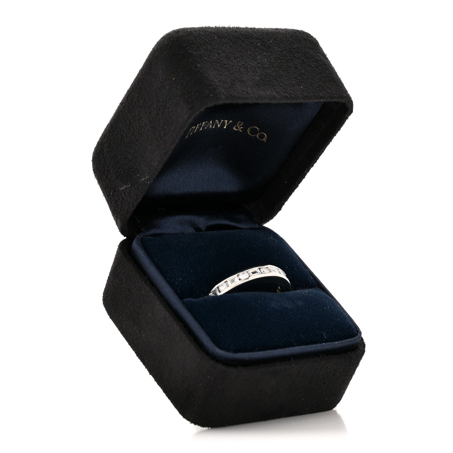 Tiffany Platinum Round Baguette Diamond 3mm Channel-Set Eternity Band Ring 53 6.5 5 of 5