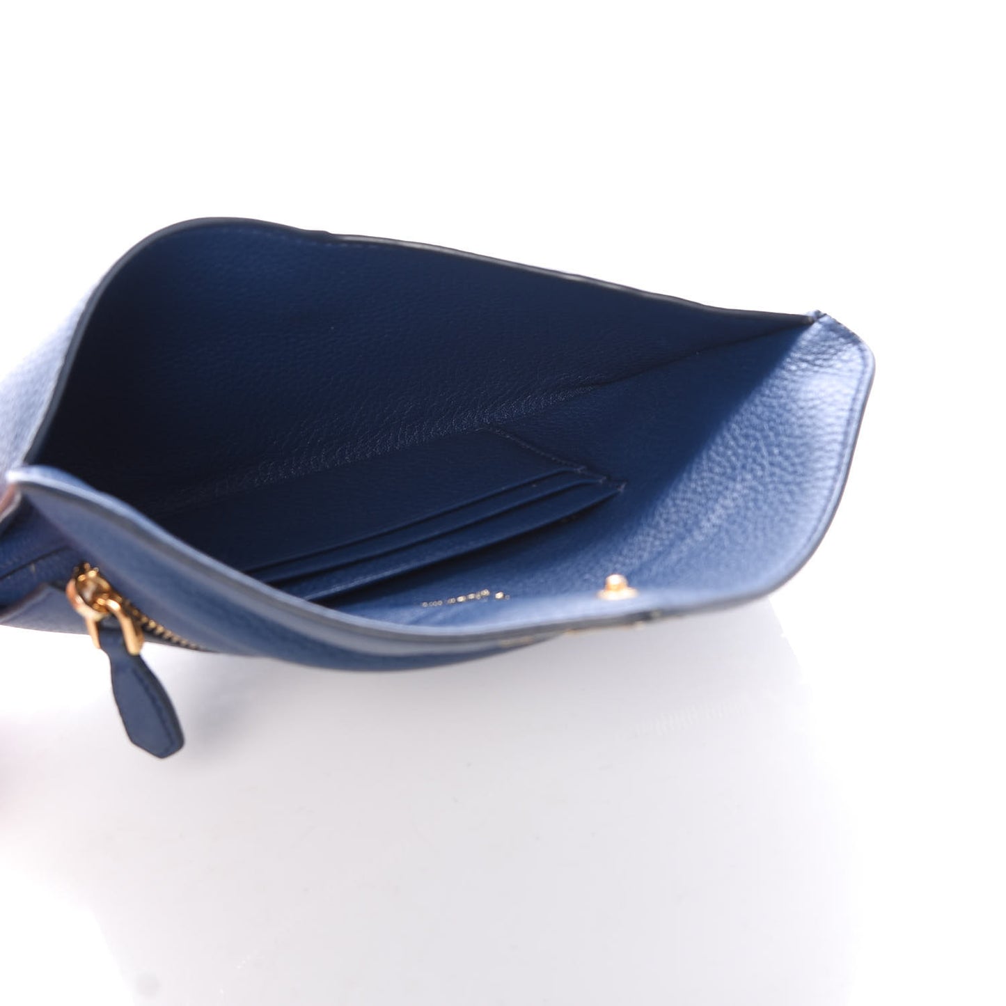 Vitello Grain Envelope Wallet Bluette