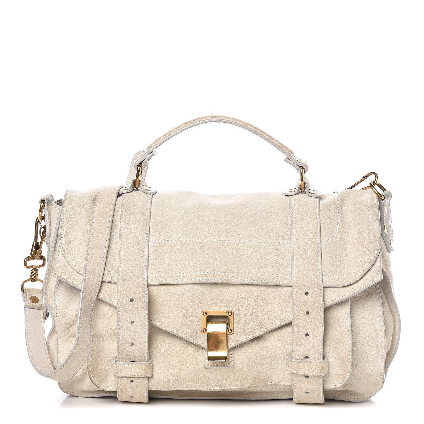 Suede PS1 Medium Satchel Ivory