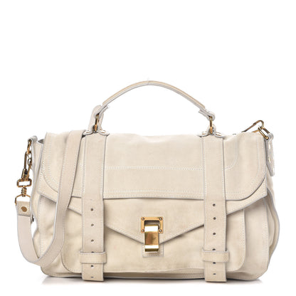 Proenza Schouler Suede PS1 Medium Satchel Ivory 1 of 23