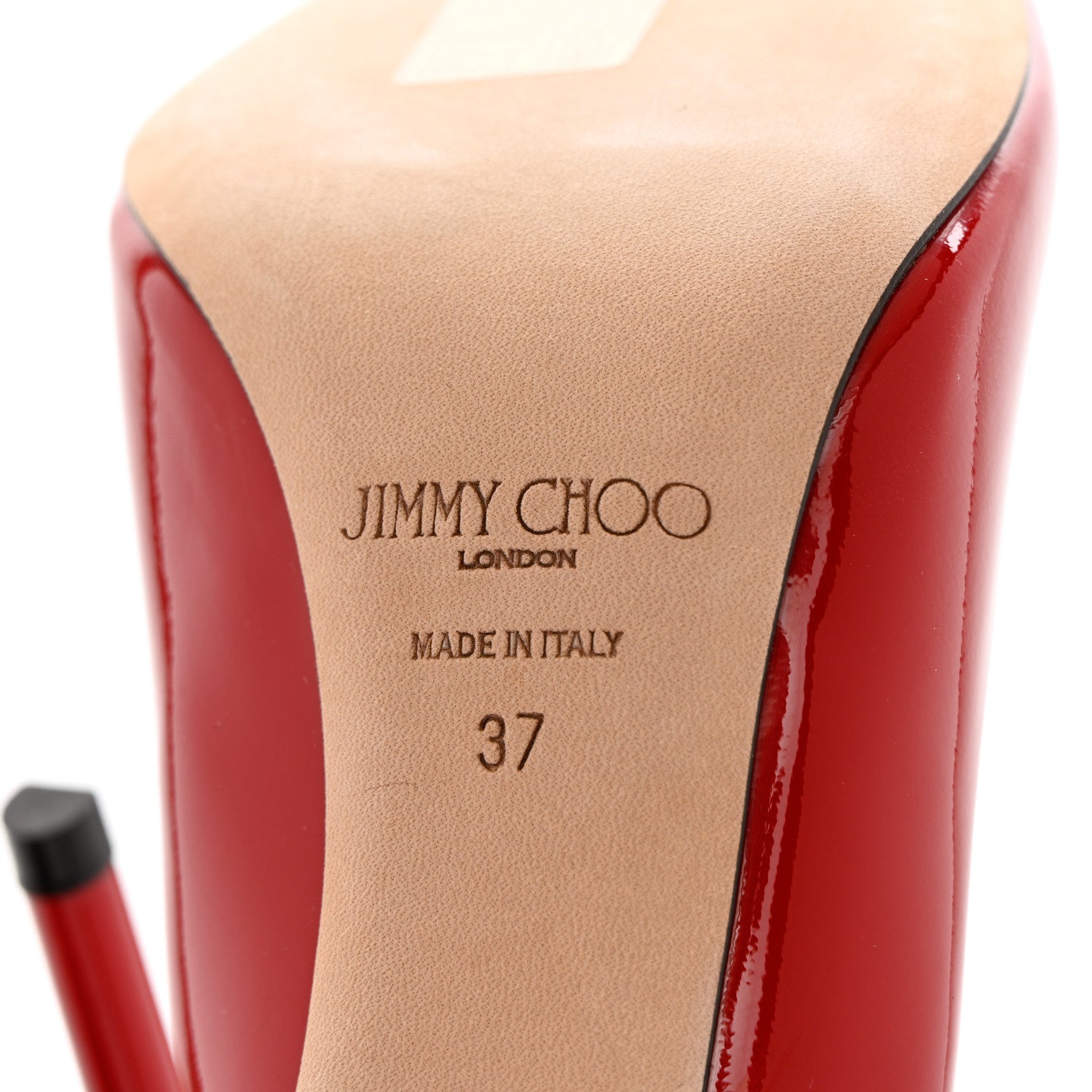 Jimmy Choo Patent Pointy Toe Abel Pumps 37 Red 7 of 9