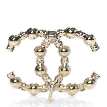 Chanel Pearl Crystal Nefertiti CC Earrings Gold 4 of 5