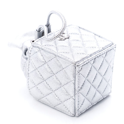 Chanel Metallic Caviar Quilted Mini Drawstring Bucket Bag Silver 10 of 12
