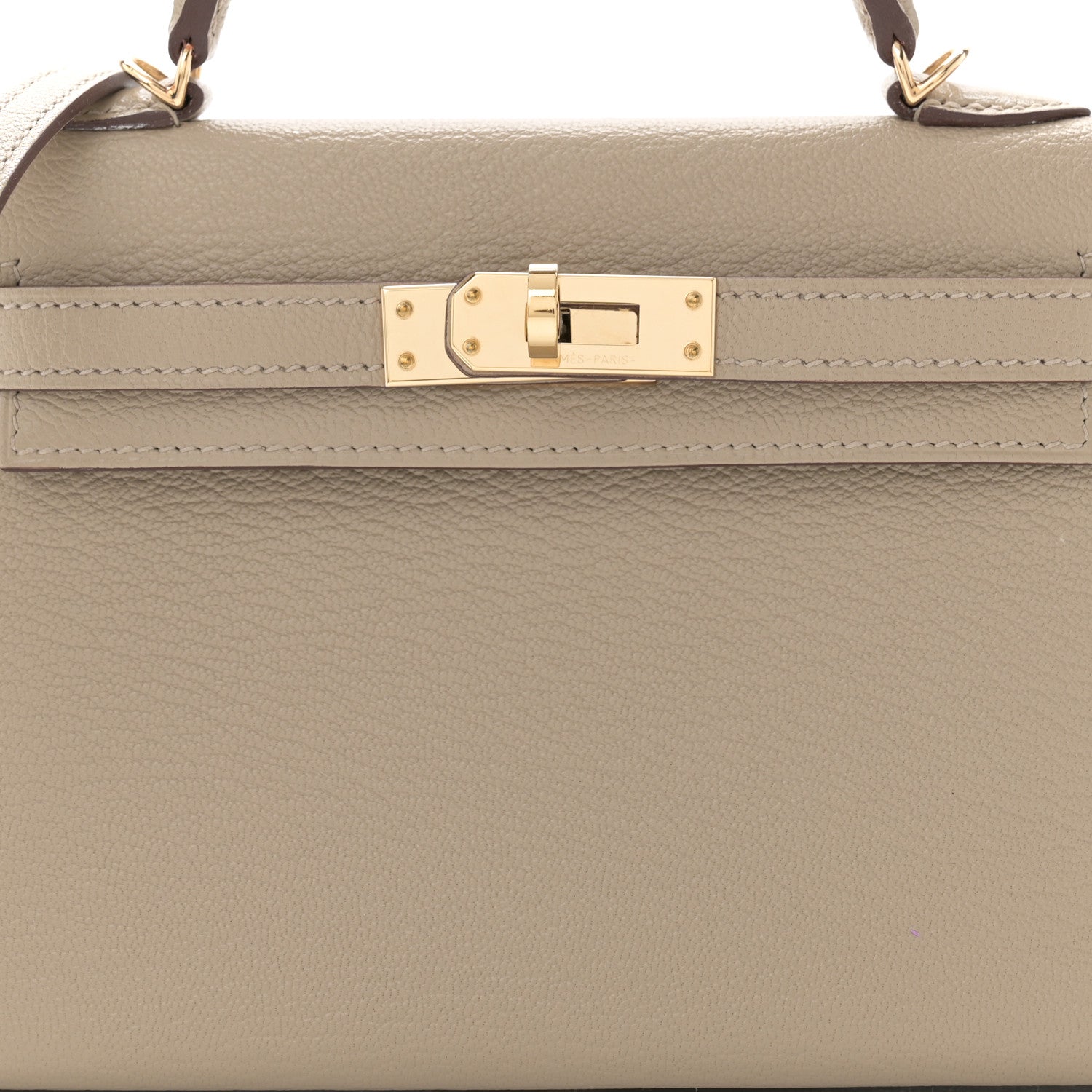 Hermes Chevre Mysore Horseshoe Mini Kelly Sellier 20 Gris Tourterelle Gris Perle 8 of 11