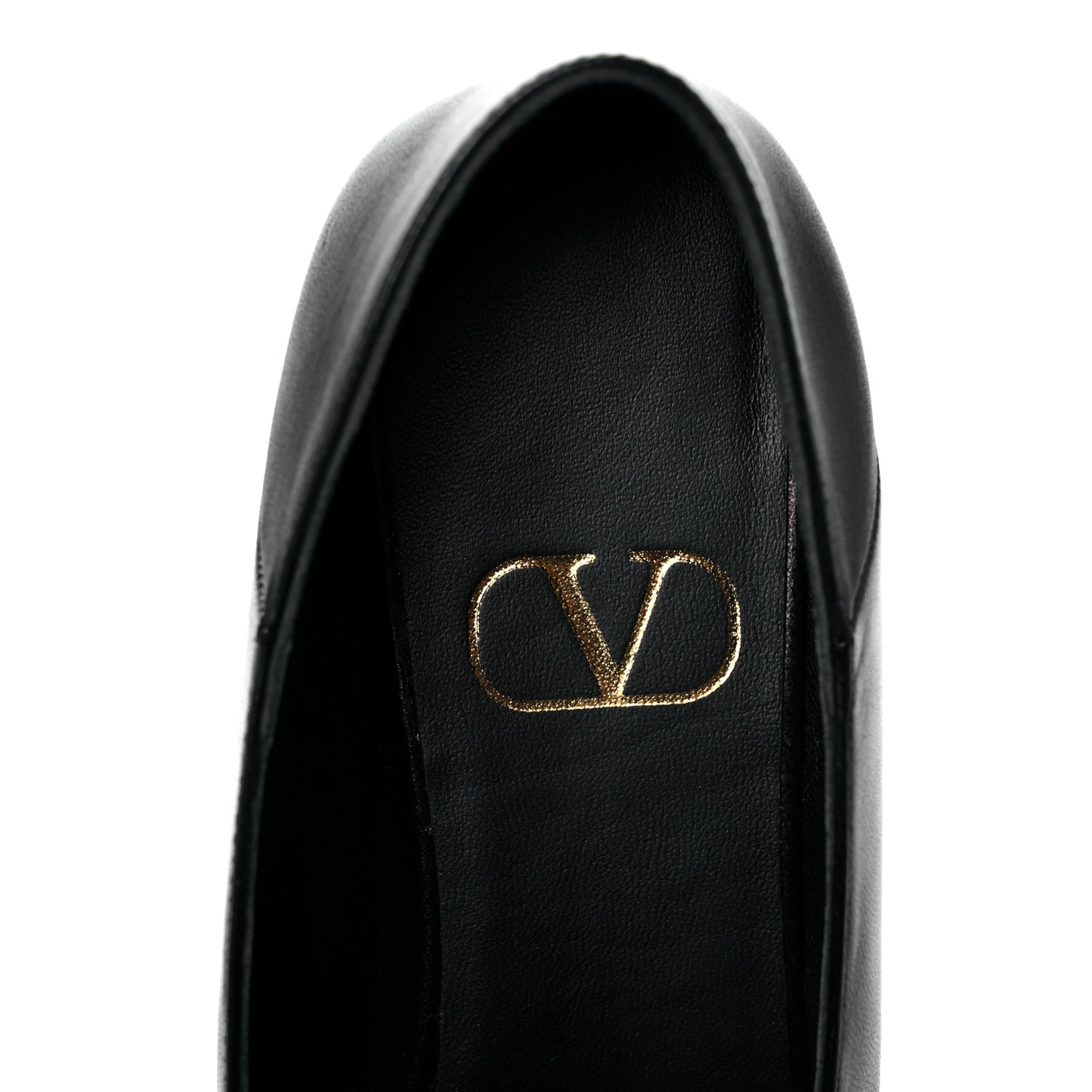 Nappa Stud Sign Loafers 40 Black