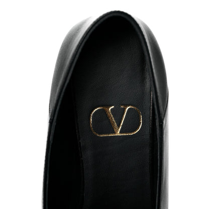 Valentino Garavani Nappa Stud Sign Loafers 40 Black 7 of 9