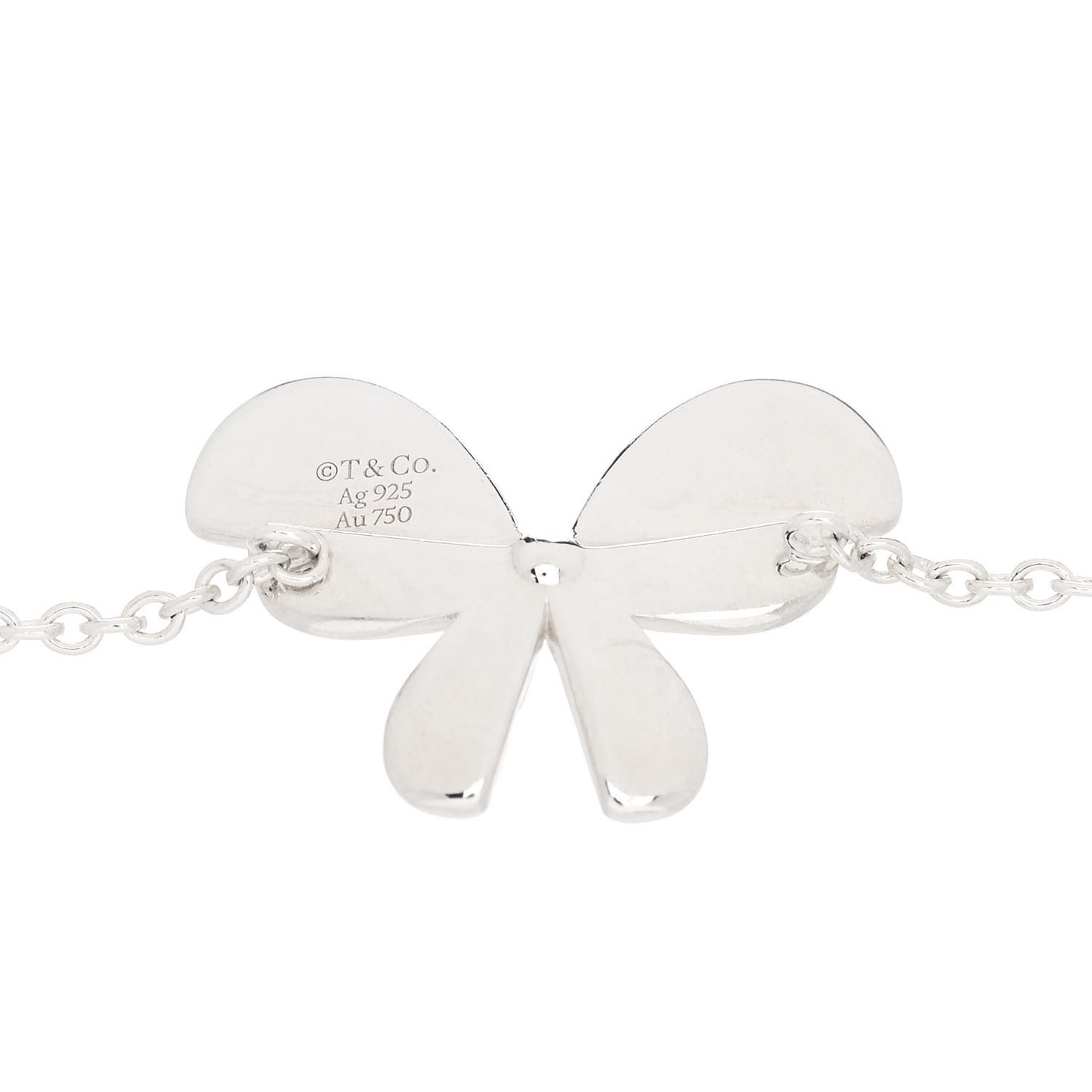 Sterling Silver 18K Rose Gold Return to Tiffany Love Bugs Butterfly Chain Bracelet