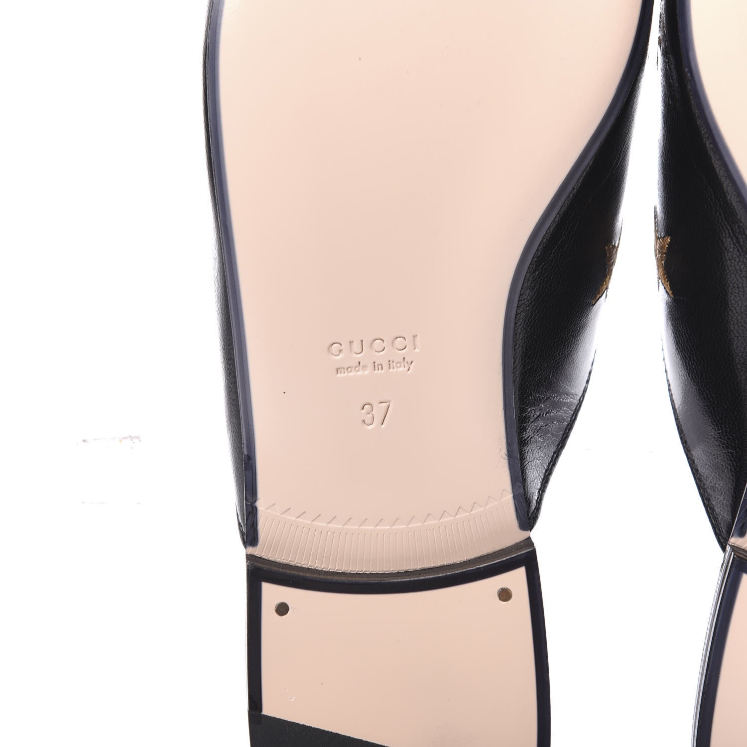 Gucci Goatskin Bee Star Embroidered Womens Princetown Slippers 37 Black 6 of 9