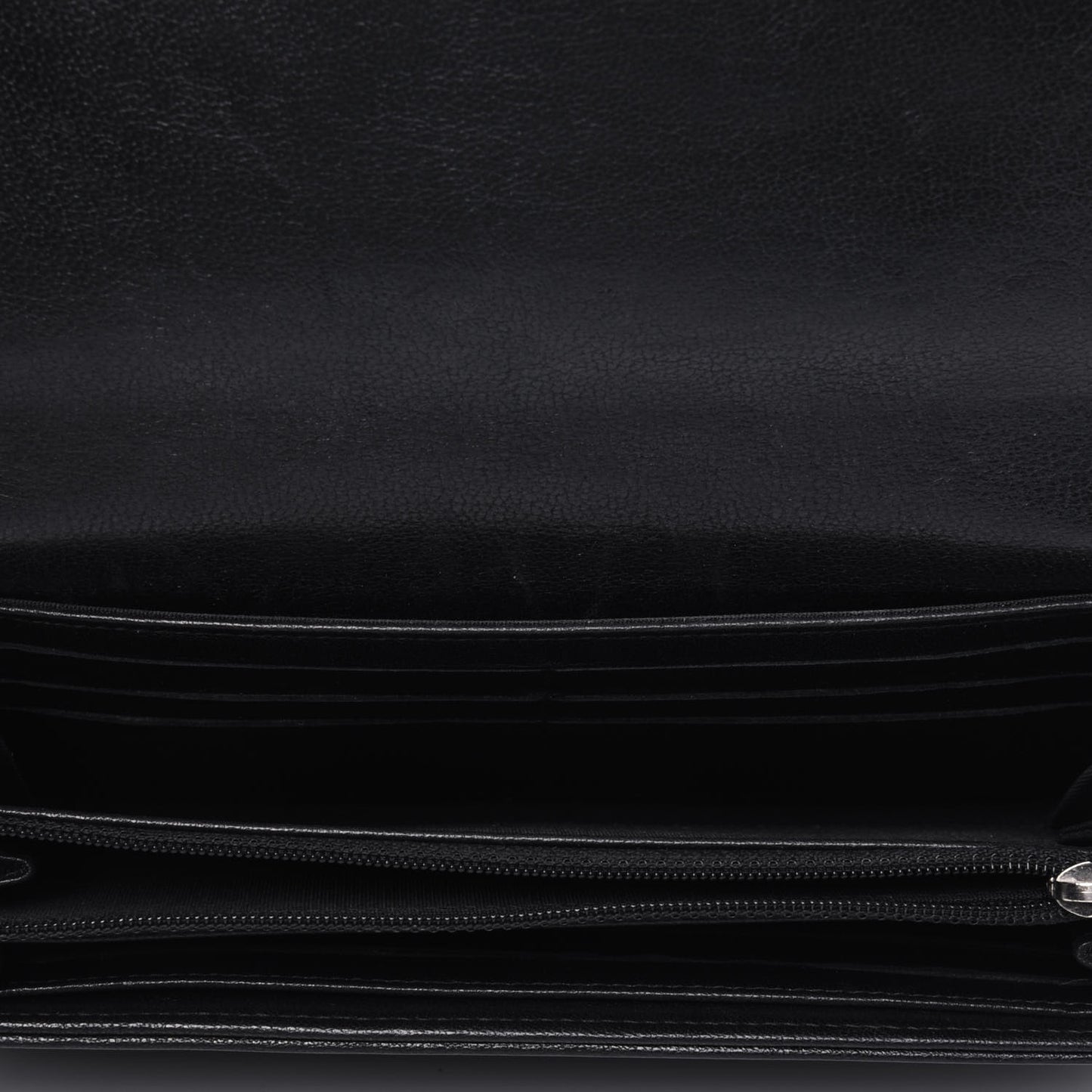 Sheepskin Quilted Mademoiselle Vintage Flap Wallet Black