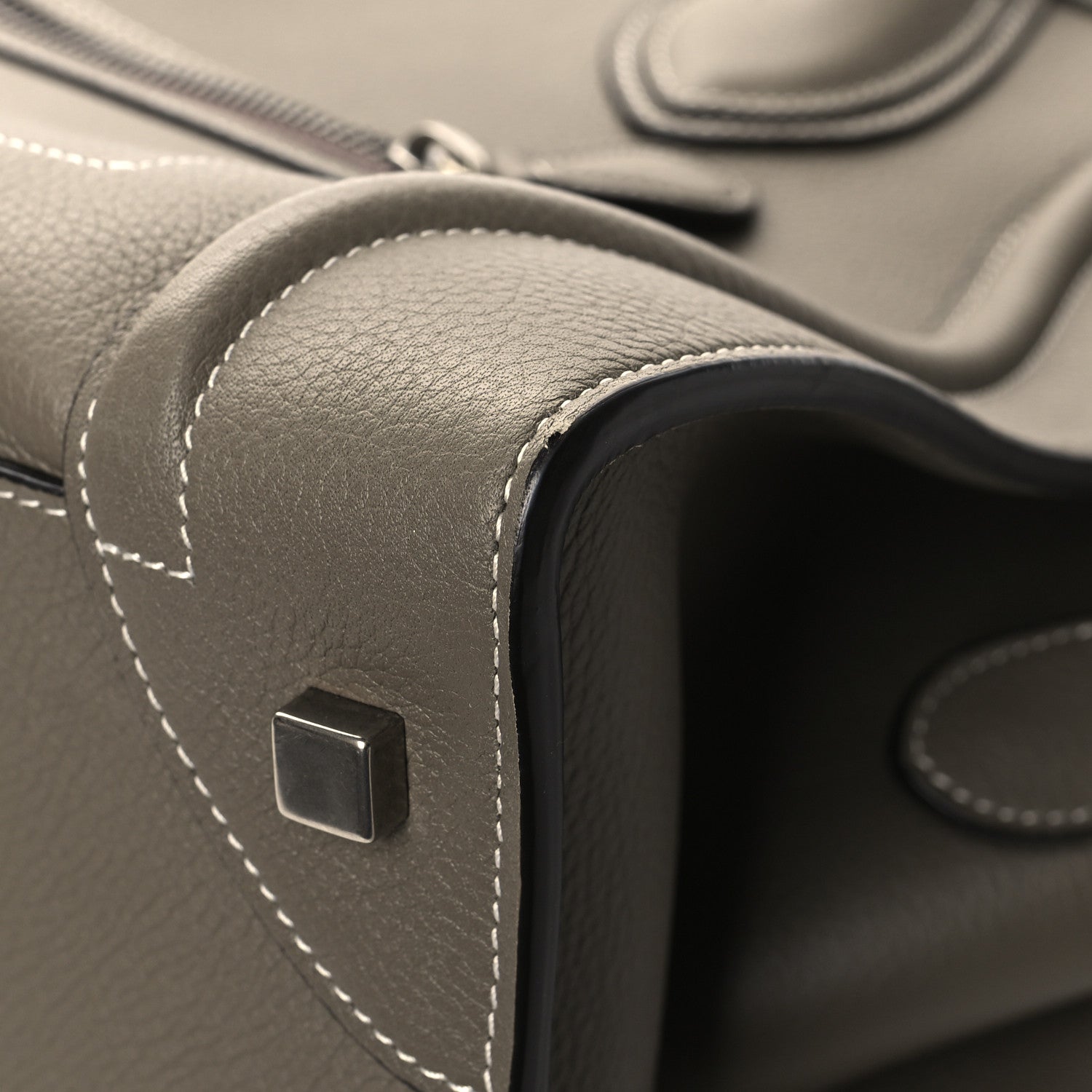 Celine Drummed Calfskin Mini Luggage Souris 11 of 13