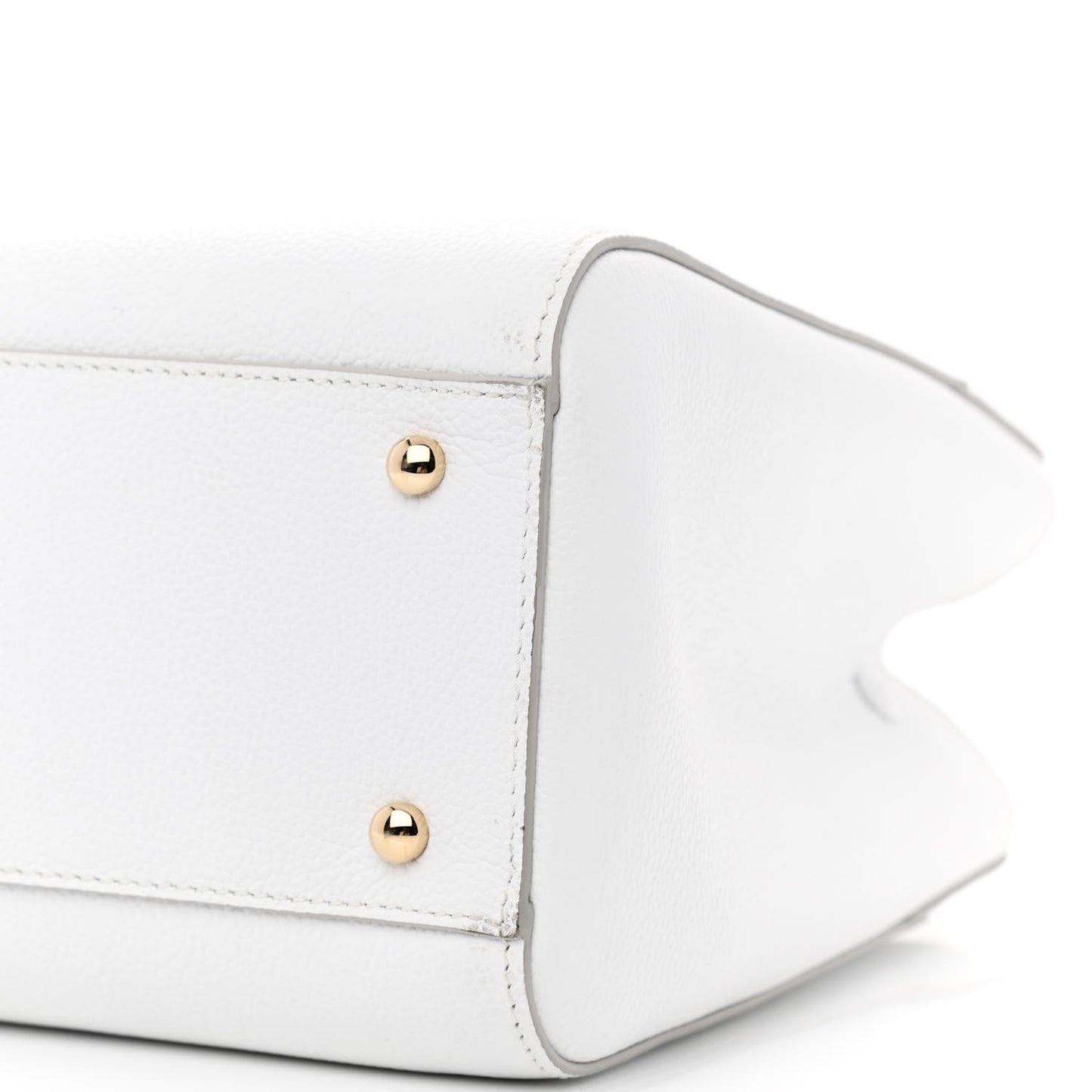 Grained Calfskin Small Neo Executive Shopper Tote White