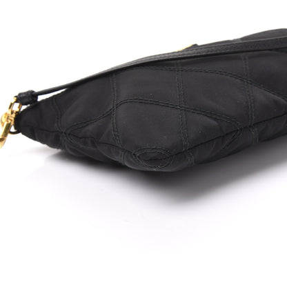 Prada Tessuto Nylon Quilted Pochette Bag Black 5 of 8