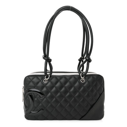 Chanel Calfskin Quilted Large Cambon Bowler Black 1 of 10