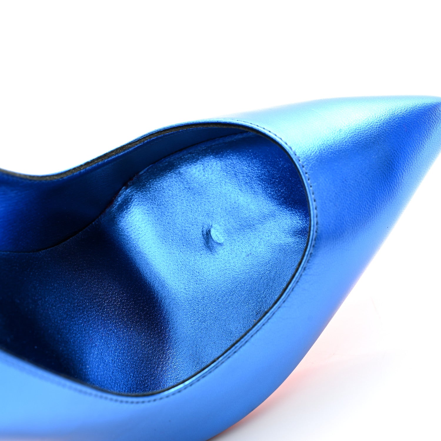 Christian Louboutin Metallic Patent Hot Chick 100 Pumps 37 Blue 8 of 10