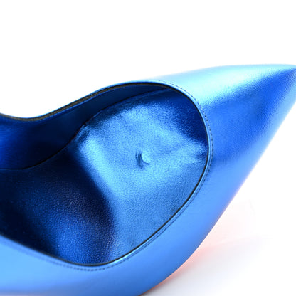 Christian Louboutin Metallic Patent Hot Chick 100 Pumps 37 Blue 8 of 10