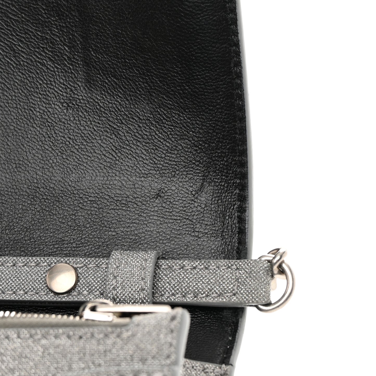 Glitter Fabric Hourglass Chain Bag Grey