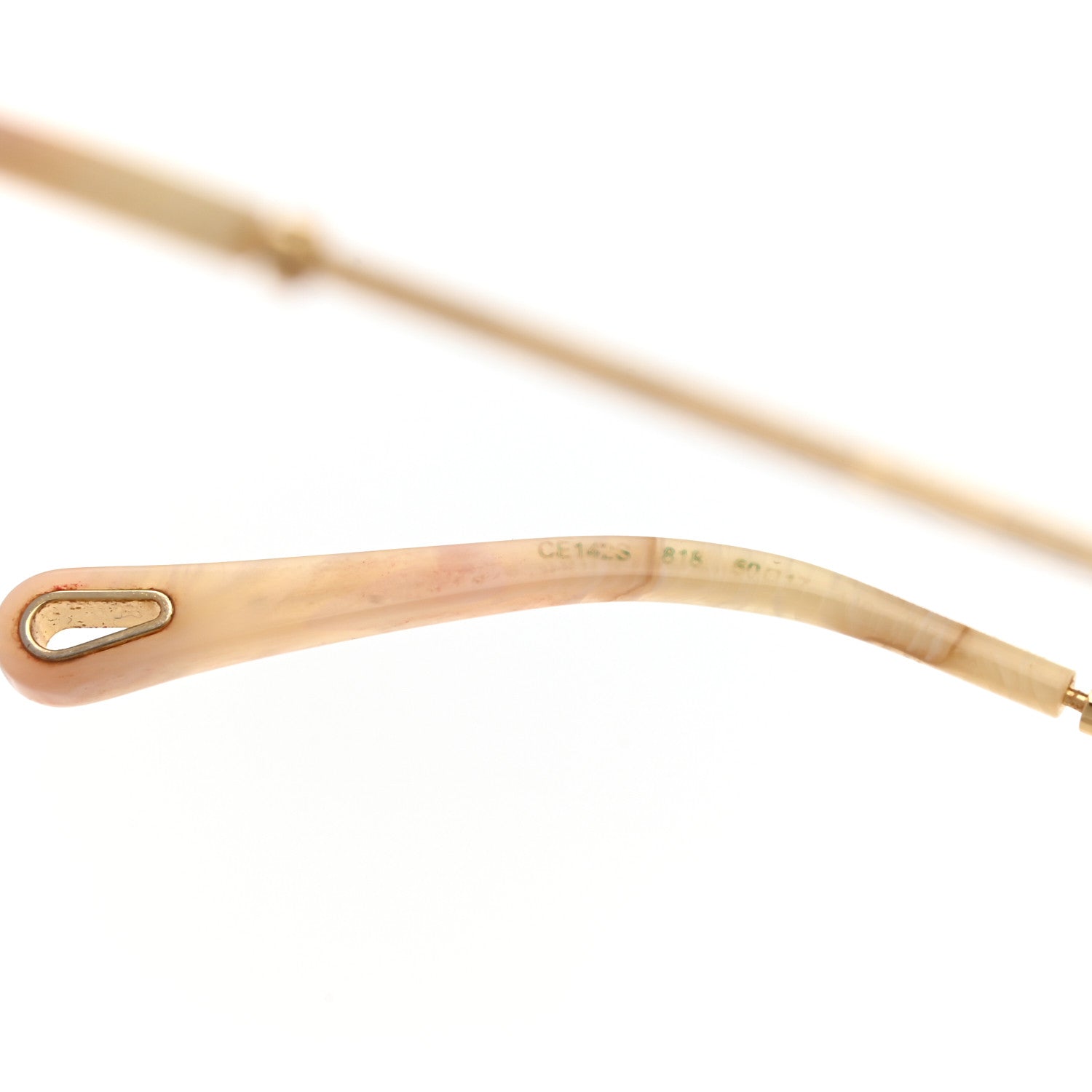 Chloe Rosie Bevelled Round Sunglasses CE142S Gold Gradient Coral 5 of 6