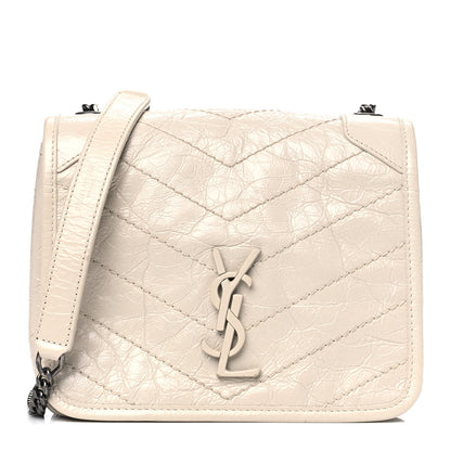 Saint Laurent Crinkled Calfskin Matelasse Monogram Niki Chain Wallet Crema Soft 1 of 5