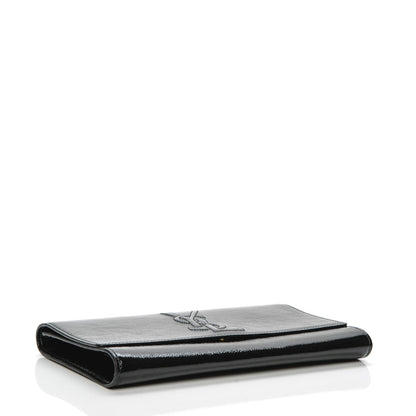 Saint Laurent Textured Patent Monogram Large Belle De Jour Clutch Black 4 of 7