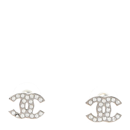 Chanel Crystal Mini Timeless CC Earrings Silver 1 of 6