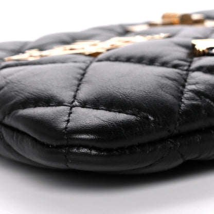 Chanel Aged Calfskin Quilted Small Lucky Charms Cosmetic Case Black 8 of 11