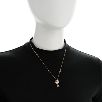 Gucci Crystal Key Pendant Necklace Gold 2 of 7