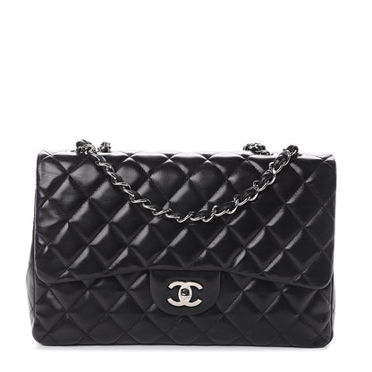 Chanel Lambskin Quilted Jumbo Single Flap Black 1 of 9