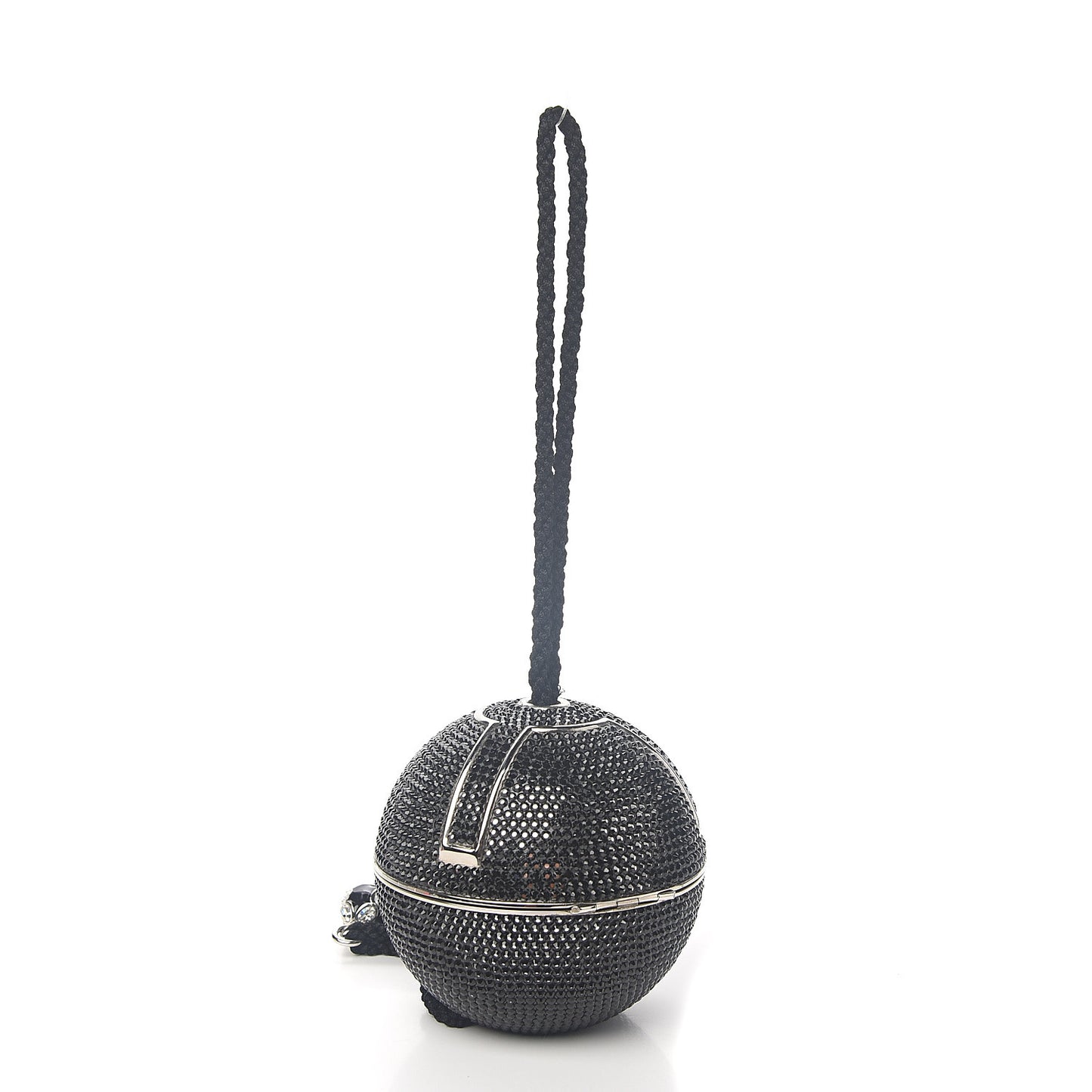 Swarovski Crystal Disco Ball Minaudiere Clutch Black
