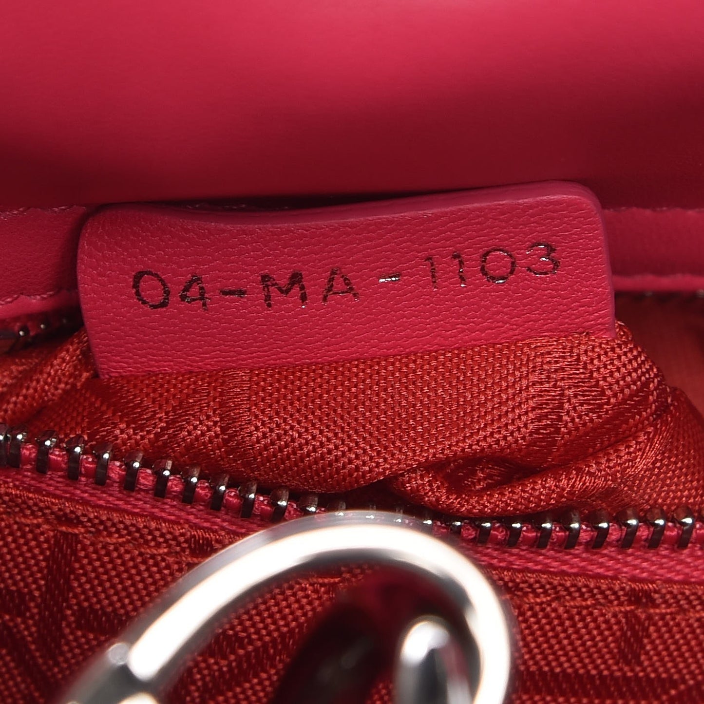 Lambskin Cannage Mini Lady Dior Fuchsia