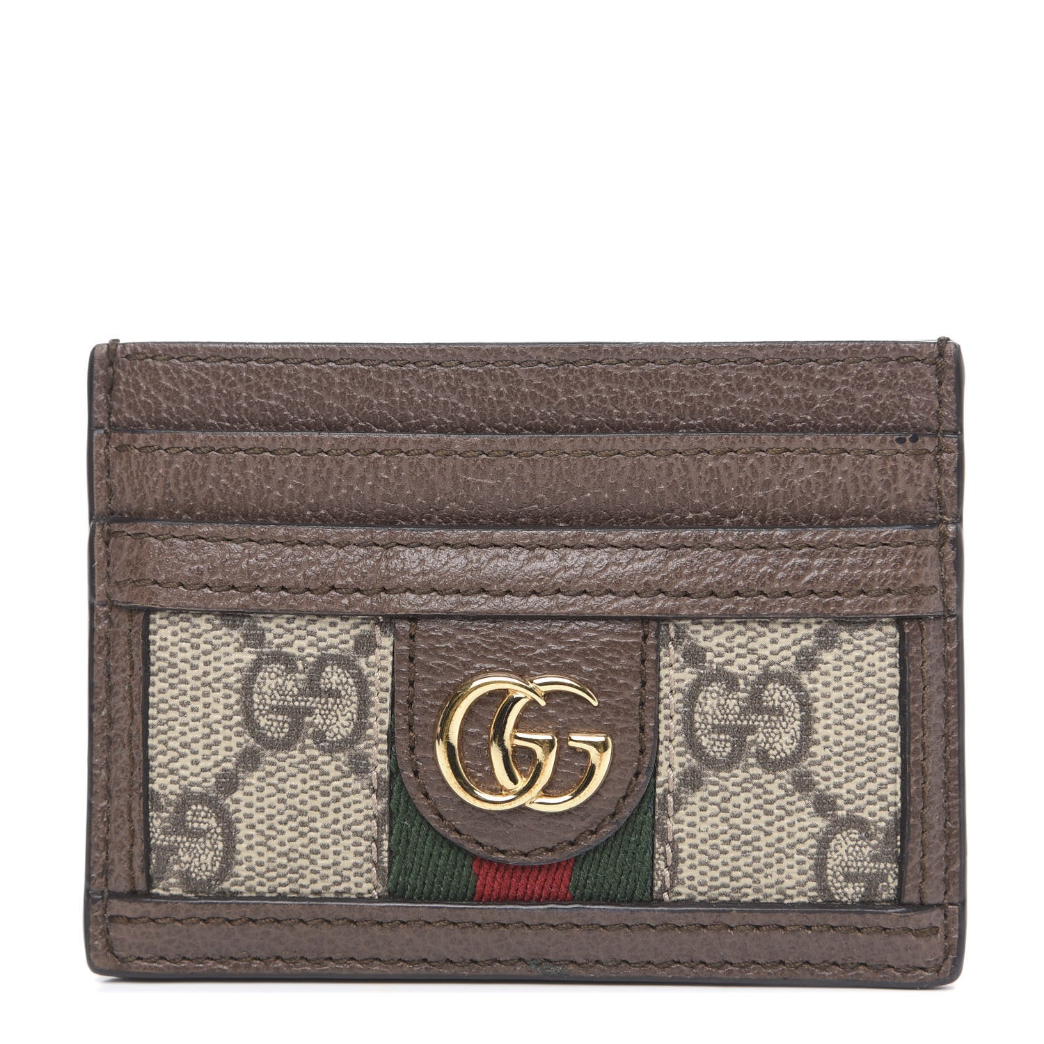 Gucci GG Supreme Monogram Ophidia Card Holder Brown 1 of 6