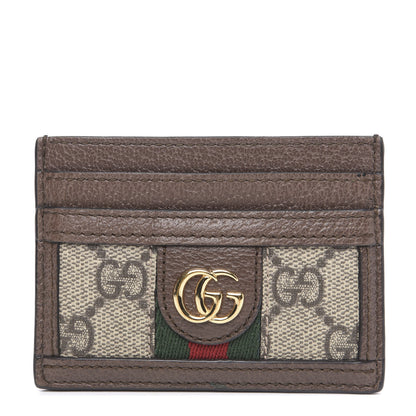 Gucci GG Supreme Monogram Ophidia Card Holder Brown 1 of 6
