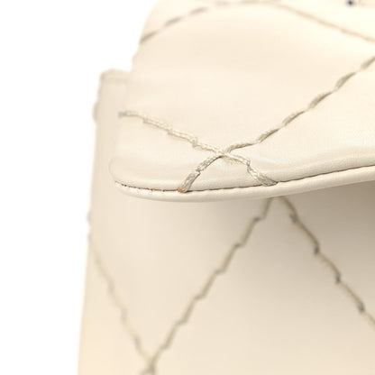 Chanel Calfskin Stitched Large Expandable Flap Bag White 11 of 15