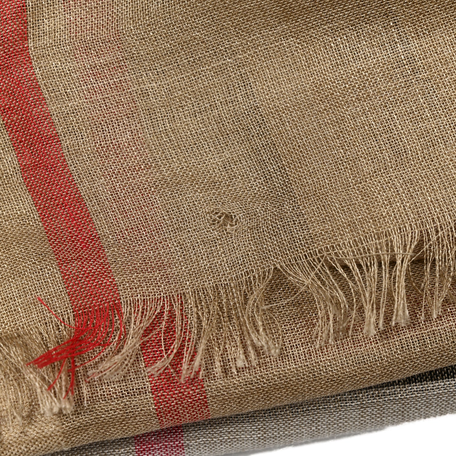 Burberry Wool Silk Gauze Giant Check Lightweight Scarf Camel 5 of 5