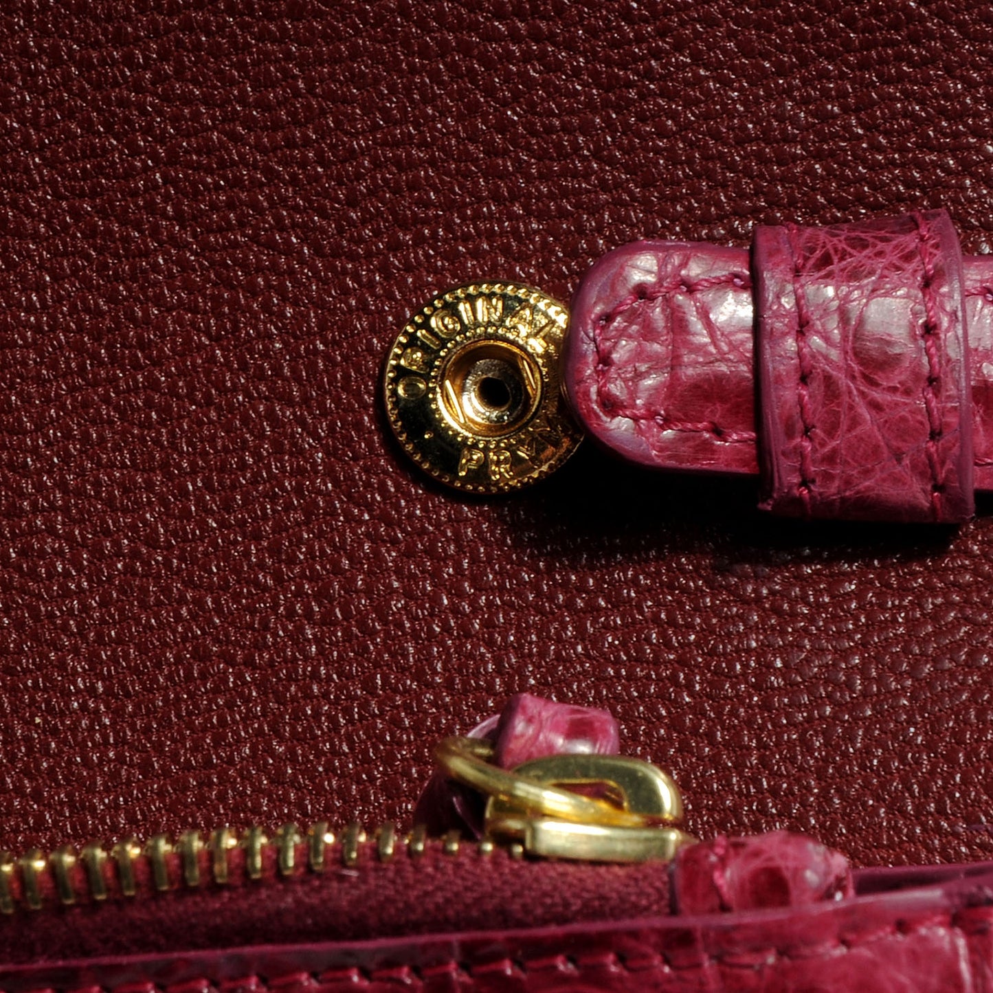 Crocodile Flap Crossbody Fuchsia