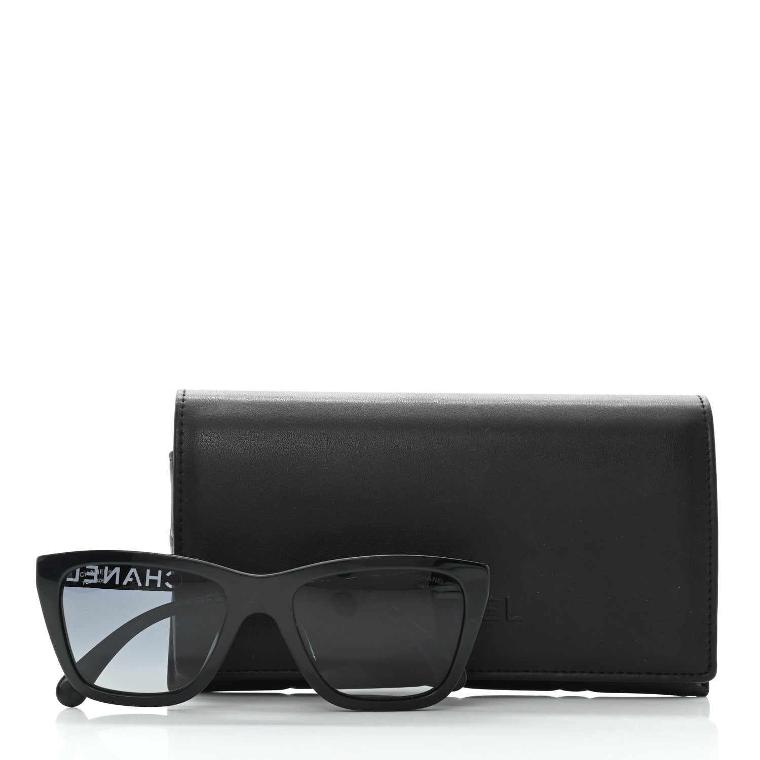 Chanel Acetate Metal Polarized Rectangle Sunglasses 5442 Black 8 of 8