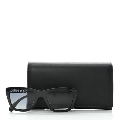 Chanel Acetate Metal Polarized Rectangle Sunglasses 5442 Black 8 of 8