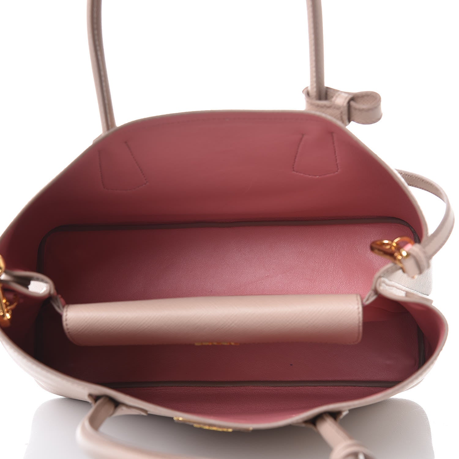 Prada Saffiano Cuir Medium Double Bag Cammeo Rosa 6 of 11