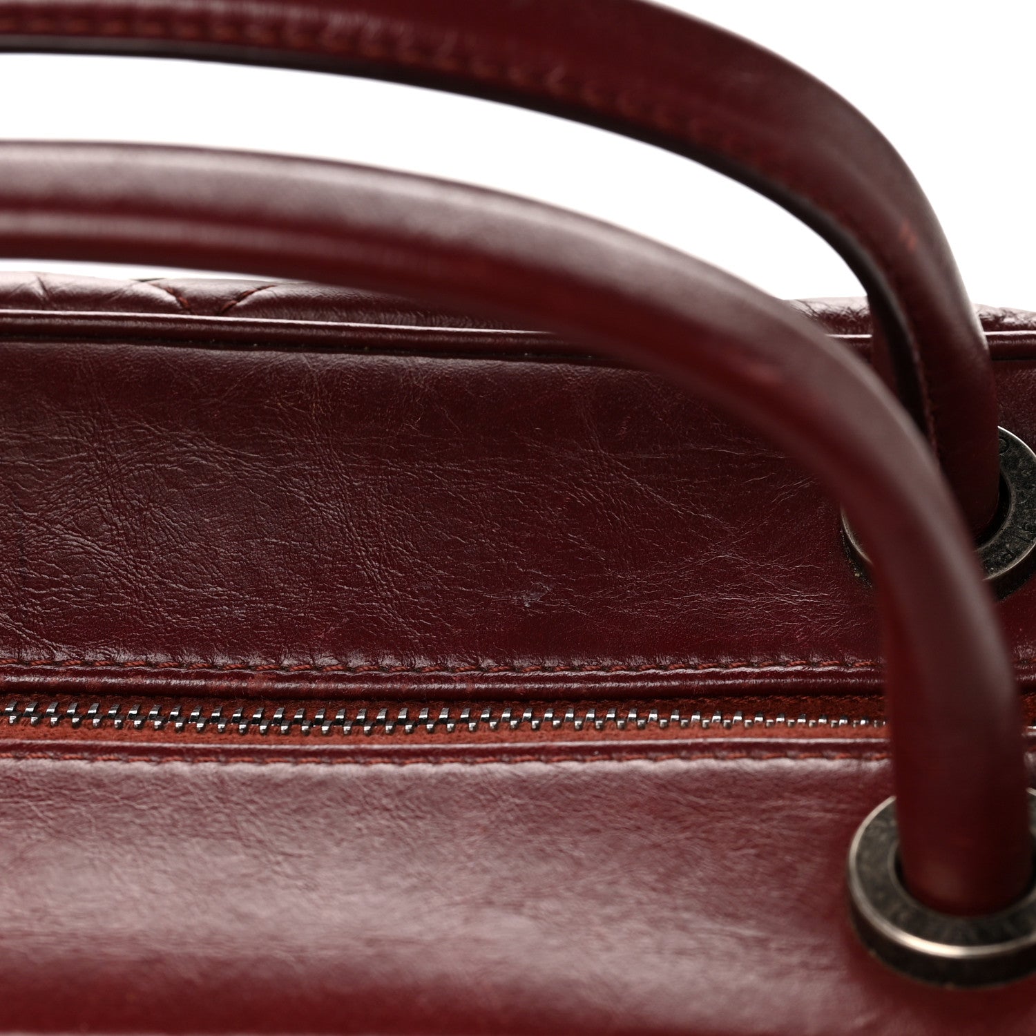 Chanel Aged Calfskin Small Bowling Bag Burgundy 11 of 13