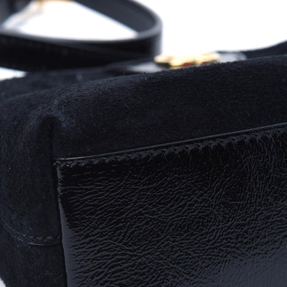 Gucci Suede Patent Web GG Small Ophidia Dome Shoulder Bag Black 8 of 15