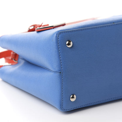 Fendi Vitello Elite Monster Petite 2Jours Tote Blue Royal Papavero Multicolor 6 of 9