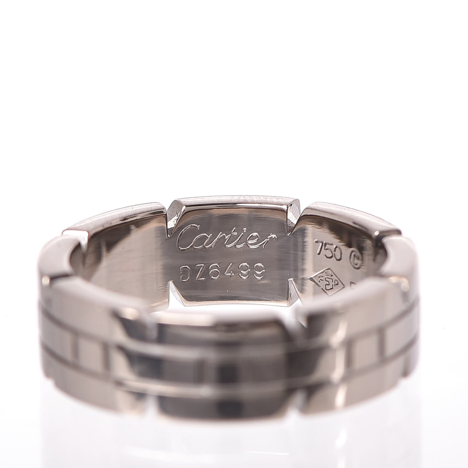 Cartier 18K White Gold Tank Francaise Ring 52 6 4 of 4