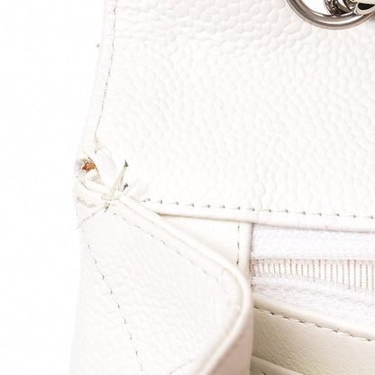 Chanel Caviar Quilted Jumbo Single Flap White 9 of 18